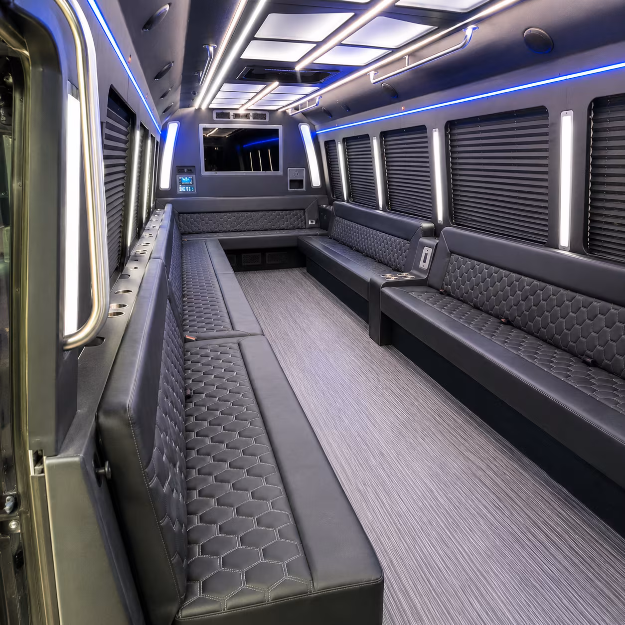 eastvale 40 passenger party bus interior
