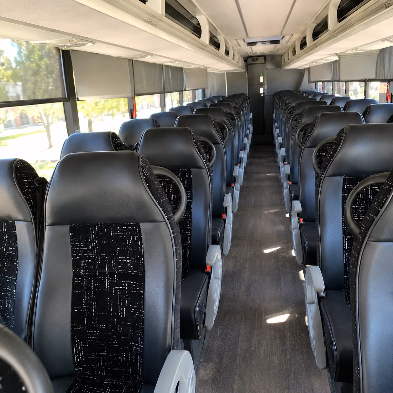perris charter bus rental interior