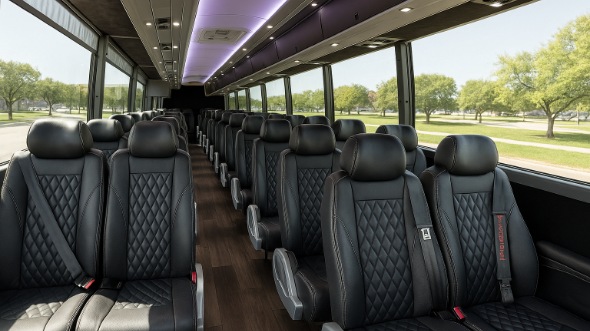 Interior of Charter Bus Company Chino Hills's 18 Passenger Minibus in Chino Hills