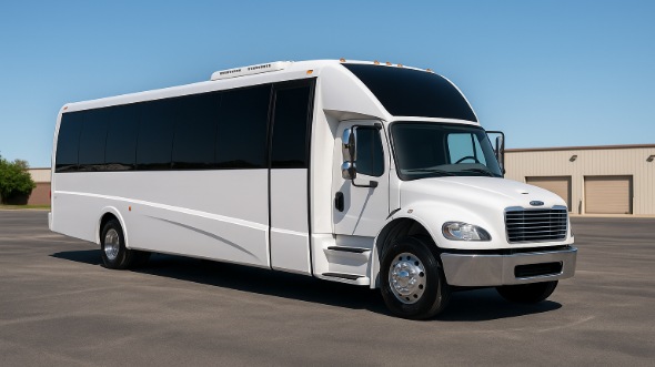 Exterior of Charter Bus Company Eastvale's 20 Passenger Mini bus in Eastvale