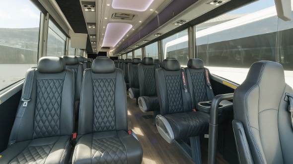 Interior of Charter Bus Company Chino Hills's 35 Passenger Minibus in Chino Hills