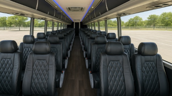 eastvale 54 passenger charter bus inside
