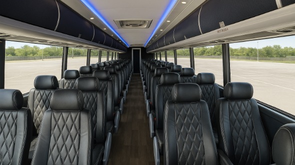 eastvale 56 passenger charter bus inside